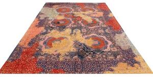 Tappeto Kairo Geometrico Blu Scuro Rosso Mattone 200x299 Cm