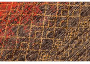 Tappeto Cromopura Geometrico Arancione Marrone Scuro Corsia 81x251 Cm