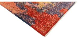 Tappeto Kairo Geometrico Blu Scuro Rosso Mattone 200x299 Cm