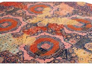 Tappeto Kairo Geometrico Blu Scuro Rosso Mattone 200x299 Cm