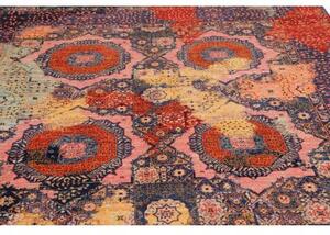 Tappeto Kairo Geometrico Blu Scuro Rosso Mattone 200x299 Cm