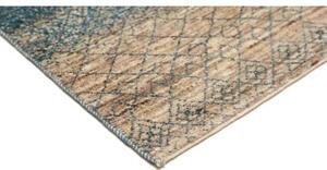 Tappeto Cromopura Geometrico Blu Petrolio Beige Corsia 78x216 Cm