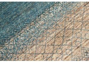 Tappeto Cromopura Geometrico Blu Petrolio Beige Corsia 78x216 Cm