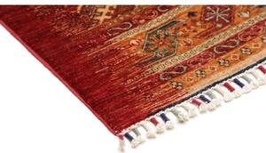 Tappeto Gabbeh Nova Geometrico Rosso Beige Corsia 81x204 Cm