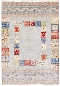 Tappeto Gabbeh Nova Geometrico Grigio Multicolore 170x238 Cm