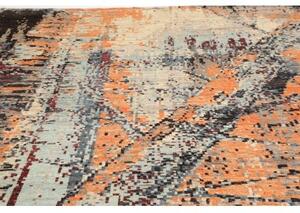 Tappeto Berbero Astratto Arancione Grigio Scuro 278x384 Cm