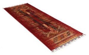 Tappeto Gabbeh Nova Geometrico Rosso Beige Corsia 81x204 Cm