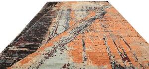 Tappeto Berbero Astratto Arancione Grigio Scuro 278x384 Cm