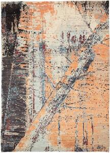 Tappeto Berbero Astratto Arancione Grigio Scuro 278x384 Cm