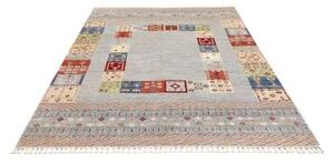 Tappeto Gabbeh Nova Geometrico Grigio Multicolore 170x238 Cm