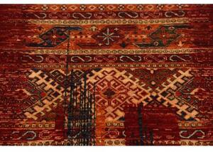 Tappeto Gabbeh Nova Geometrico Rosso Beige Corsia 81x204 Cm