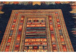 Tappeto Gabbeh Nova Geometrico Blu Arancione 170x235 Cm