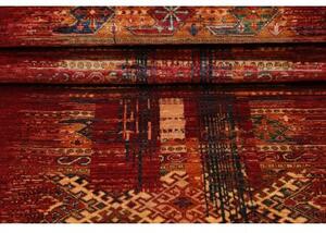 Tappeto Gabbeh Nova Geometrico Rosso Beige Corsia 81x204 Cm