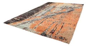 Tappeto Berbero Astratto Arancione Grigio Scuro 278x384 Cm