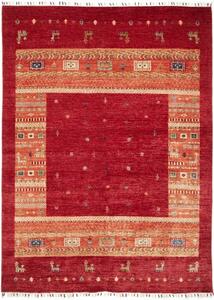Tappeto Gabbeh Nova Geometrico Rosso Arancione 172x236 Cm