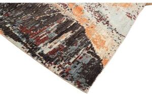 Tappeto Berbero Astratto Arancione Grigio Scuro 278x384 Cm