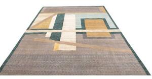 Tappeto Cromopura Geometrico Blu Petrolio Grigio 206x300 Cm