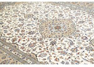 Tappeto Kashan Medaglione Floreale Avorio Beige 247x356 Cm