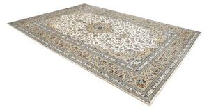 Tappeto Kashan Medaglione Floreale Avorio Beige 247x356 Cm
