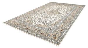Tappeto Kashan Medaglione Floreale Avorio Beige 247x356 Cm