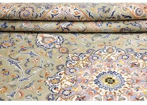 Tappeto Nadjafabad Medaglione Floreale Verde Salvia Blu Notte 318x430 Cm
