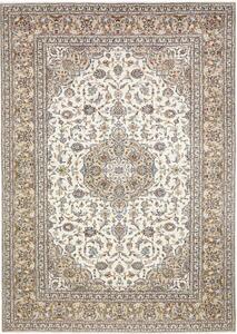Tappeto Kashan Medaglione Floreale Avorio Beige 247x352 Cm