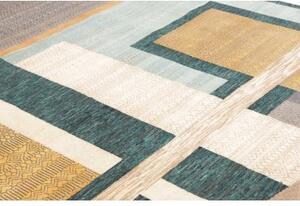 Tappeto Cromopura Geometrico Blu Petrolio Grigio 206x300 Cm
