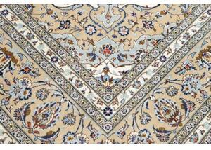 Tappeto Kashan Medaglione Floreale Avorio Beige 247x356 Cm