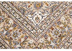 Tappeto Kashan Medaglione Floreale Avorio Beige 247x352 Cm