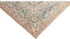 Tappeto Nadjafabad Medaglione Floreale Verde Salvia Blu Notte 318x430 Cm