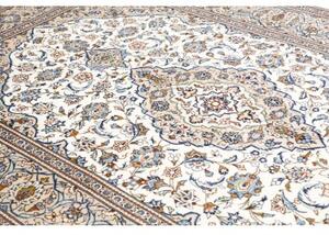 Tappeto Kashan Medaglione Floreale Avorio Blu 205x300 Cm
