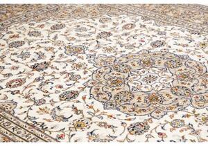 Tappeto Kashan Medaglione Floreale Avorio Beige 247x352 Cm