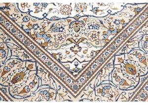 Tappeto Kashan Medaglione Floreale Avorio Blu 205x300 Cm