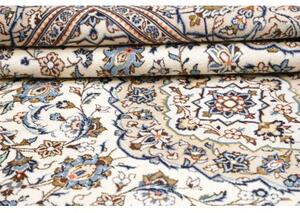 Tappeto Kashan Medaglione Floreale Avorio Blu 205x300 Cm