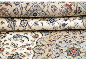 Tappeto Kashan Medaglione Floreale Avorio Beige 247x356 Cm