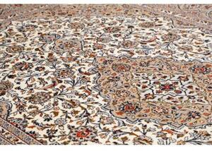 Tappeto Kashan Medaglione Floreale Avorio Beige 247x372 Cm