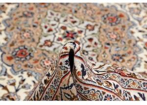 Tappeto Kashan Medaglione Floreale Avorio Beige 247x372 Cm
