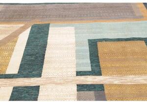 Tappeto Cromopura Geometrico Blu Petrolio Grigio 206x300 Cm