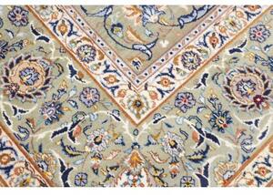 Tappeto Nadjafabad Medaglione Floreale Verde Salvia Blu Notte 318x430 Cm