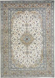 Tappeto Kashan Medaglione Floreale Avorio Beige 247x356 Cm