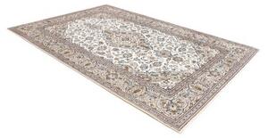 Tappeto Kashan Medaglione Floreale Avorio Blu 205x300 Cm