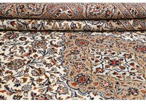 Tappeto Kashan Medaglione Floreale Avorio Beige 247x372 Cm