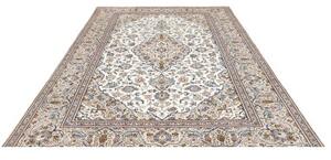 Tappeto Kashan Medaglione Floreale Avorio Blu 205x300 Cm