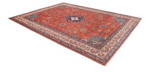 Tappeto Sarough Medaglione Floreale Rosso Blu 250x340 Cm