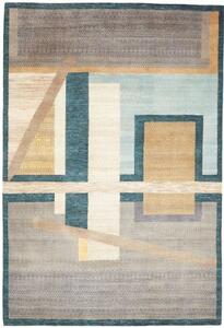 Tappeto Cromopura Geometrico Blu Petrolio Grigio 206x300 Cm