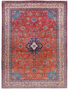Tappeto Sarough Medaglione Floreale Rosso Blu 250x340 Cm