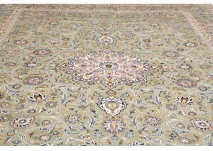 Tappeto Nadjafabad Medaglione Floreale Verde Salvia Blu Notte 318x430 Cm