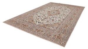 Tappeto Kashan Medaglione Floreale Avorio Beige 247x372 Cm