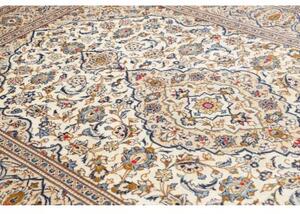 Tappeto Kashan Medaglione Floreale Avorio Blu 200x296 Cm