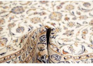 Tappeto Kashan Floreale Avorio Blu Notte 310x408 Cm